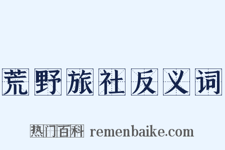 荒野旅社反义词是什么意思的图片